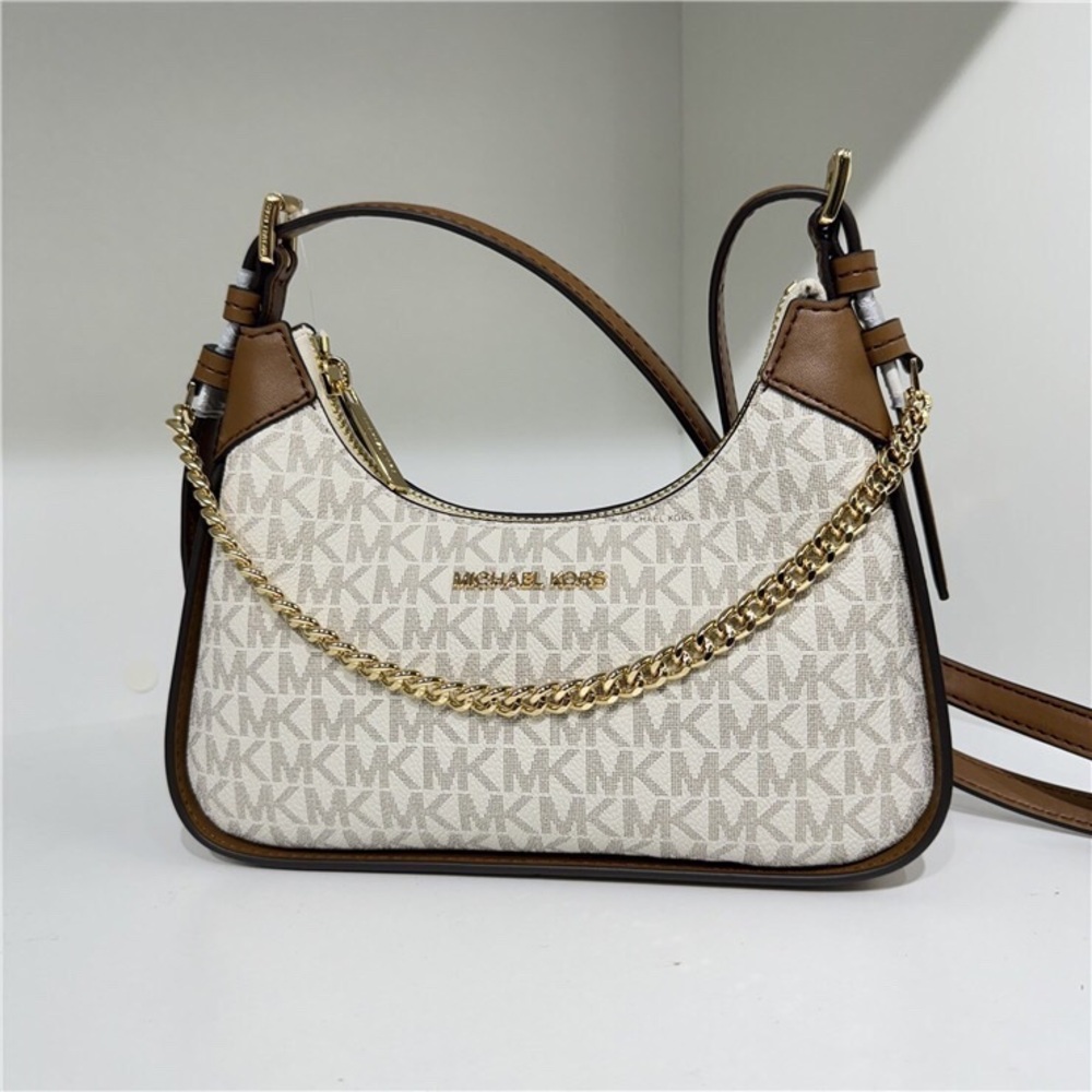 Michael Kors Signature Monogram Hobo Shoulder Bag